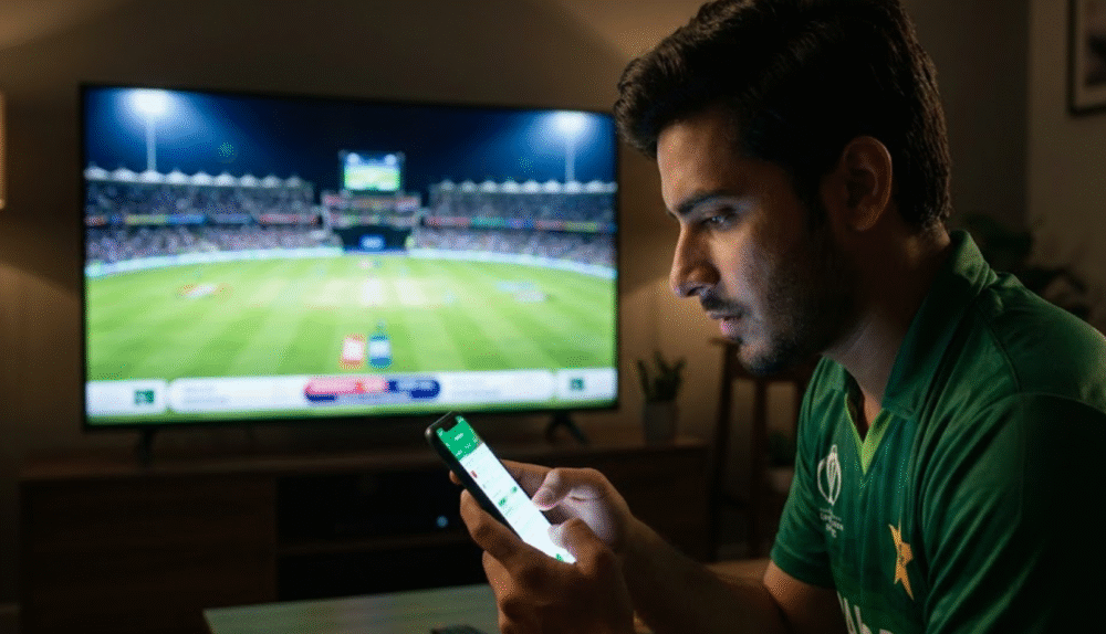 pakistan man using best cricket betting app